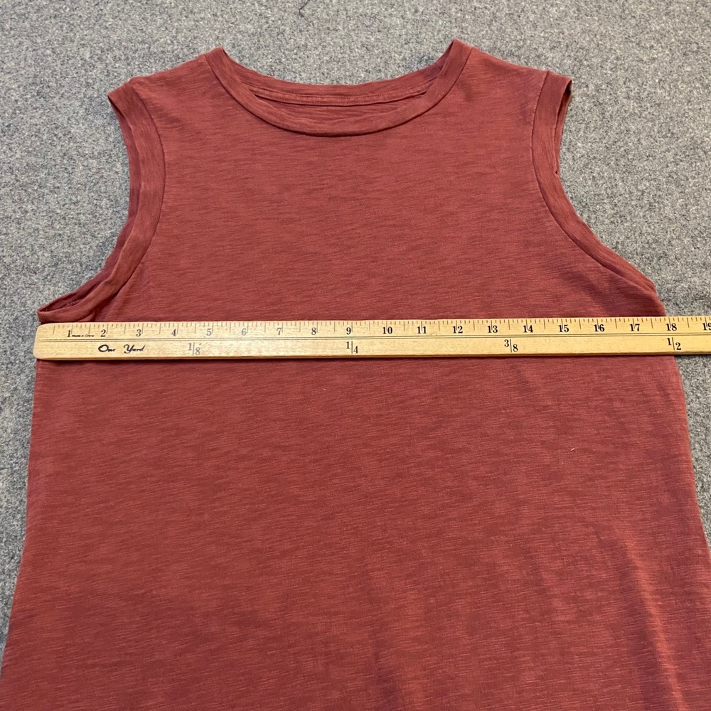 Universal Thread Midi Dress Women Medium Rust Red Cotton Sleeveless Slub Knit - Picture 5 of 8